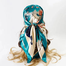 Load image into Gallery viewer, Satin Square Scarf β Elegant 2025 Print Hijab, Shawl & Hair Wrap