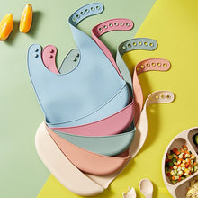 Load image into Gallery viewer, Baby Bib Adjustable Waterproof Bibs Babies Soft Edible Silicone Newborn Saliva Dripping Towel Drooling Children Scarf BPA Free