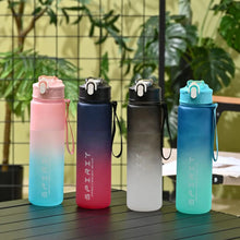 Load image into Gallery viewer, 800ML Large Capacity Sports Water Bottle | Leak-Proof BPA-Free Plastic Jug with Straw & Rope for Gym, Outdoor & Travel