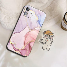 Load image into Gallery viewer, Luxury Marble Texture Phone Case For iPhone X XR XS 7 8 6S 6 5 Plus Silicone Anti Fall Back Cover Ultra Thin Soft Silicone Protective Shockproof and Scratch Resistant with Cute Design Pattern Case