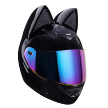 Load image into Gallery viewer, Cat Ear Motorcycle Helmet Full Face Detachable DOT Certification Safety Moto Helmet For Women Men Breathable Gift For Girlfriend