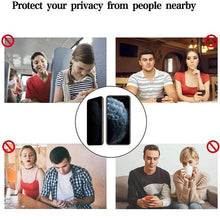 Load image into Gallery viewer, 4Pcs Anti-spy Glass on For IPhone 13 Pro MAX 12 Pro Max Mini XS XR X 11 7 8 Plus Privacy Screen Protectors Anti Glare Glass Easy Installation Frame Case Friendly Premium Tempered Glass Screen Protector for iPhone