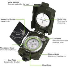 Load image into Gallery viewer, Outdoor Survival Gear Military Compass Camping Hiking Geological Compass Digital Compass Camping Navigation Equipment Gadgets
