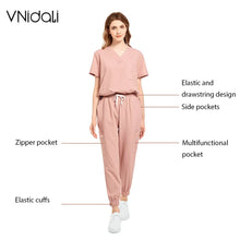 Load image into Gallery viewer, high quality elastic medical uniforms Paramedic Nurse Work healthcare workers Scrubs set beauty salons dental hospitals XS-XXL