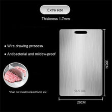 Load image into Gallery viewer, 316 Stainless Steel Chopping Board – Thickened Double-Sided Antibacterial Cutting Board for Kitchen & Dough Kneading