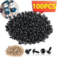Load image into Gallery viewer, Black Plastic Safety Eyes - 5-20mm (50/100PCS) for DIY Toys, Amigurumi & Crafts