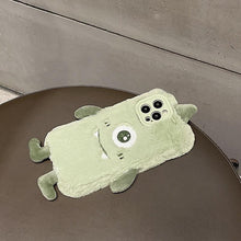 Load image into Gallery viewer, Fashion Winter Soft Fluffy Plush Cartoon Phone Case For iPhone 13 12 11 Pro Max X XR 7 8 Plus XS Max SE Cute Furry Cover Stylish Warm Soft Plush Back Cover