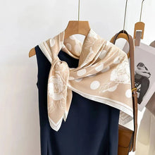 Load image into Gallery viewer, 90x90cm Square Silk-Feel Scarf – Luxury Women’s Shawl & Head Wrap