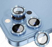 Load image into Gallery viewer, Bling Glitter 9h Hardness Drop-proof Metal Individual Ring Protector For Iphone 14 Pro Max Diamond Metal Camera Protector On For Iphone 14 Plus 14pro Max 14 Pro Camera Protector 3pcs/set Lens Glass