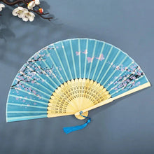Load image into Gallery viewer, Hand Fan Foldable Silk Fan Noodles Bamboo Fan Bones Halloween Cosplay Prop Christmas Wedding Decoration Party Gifts Art Crafts