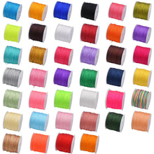 Load image into Gallery viewer, 50 Yards 0.8mm Braided Nylon Cord – Durable Satin String for Jewelry Making, Beading, Macrame, Chinese Knot & DIY Crafts