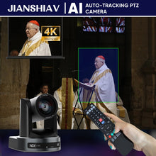 Load image into Gallery viewer, NDI/SDI 4K PTZ Camera 10X 20X zoom Video Conference Live Streaming HDMI USB IP POE 1080P for Church NetMeeting Broadcast Youtube