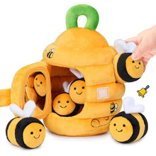 Load image into Gallery viewer, Soft Baby Beehive Toy with 5 Sensory Rattles for 6-12 Months