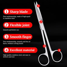 Load image into Gallery viewer, Stainless Steel Veterinary Surgical Scissors, Vet Medical 14Cm 16Cm 18Cm Straight Curved Tip Scissors Pet Animals Surgical Tool