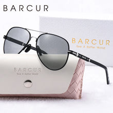 Load image into Gallery viewer, BARCUR Oversize Polarized Sunglasses for Women Trendy Double Beam Design Metal Elliptical Frame with UV400 Protection Fashionable Sun Glasses for Summer Outdoor & Daily Wear