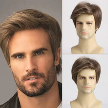 Load image into Gallery viewer, Short Natural Curly Hair For Male Young Men Heat Resistant Fiber Synthetic Wigs