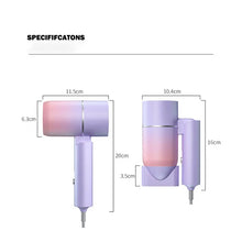 Load image into Gallery viewer, Folding Hairdryer With Carrying Bag Hot Air Anion Hair Care For Home MIni Travel Hair Dryer Blow Drier Portable Hair Brush Dryer