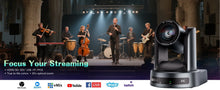 Load image into Gallery viewer, NDI/SDI 4K PTZ Camera 10X 20X zoom Video Conference Live Streaming HDMI USB IP POE 1080P for Church NetMeeting Broadcast Youtube