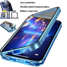Load image into Gallery viewer, 9H Tempered Glass Camera Cover Screen Protector Metal Individual Ring For iPhone Phone Glitter Camera Lens Protector Film For iPhone 14 13 12 11 Pro Max Luminous Lens Metal Glass Protective Cover