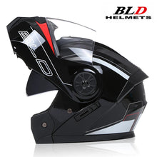 Load image into Gallery viewer, BLD Personalised Motorcycle Full Face Helmet Men Women Fashion Dual Lens Helmets Motocross Racing Modular Flip Up Casco Moto