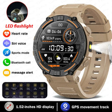 Load image into Gallery viewer, Smartwatch Military Men 360*360 HD Screen Flashlight Health Monitoring Waterproof Heart Rate BT Call Smart Watch For Android IOS