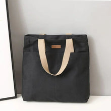 Load image into Gallery viewer, 1Pc Women's Tote Bag Canvas Sewing Thread Large Capacity Advanced Sense Handbag Convenient Practical Female's Commuter Bag