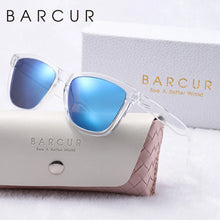 Load image into Gallery viewer, BARCUR Fashion Energetic Polarized Sunglasses for Women – Transparent Lightweight PC Frame Oval UV400 Protection Ladies Holiday Sun Glasses with Stylish Mirror Lens and Elegant White Gift Box – Perfect for Travel Beach & Summer Outings