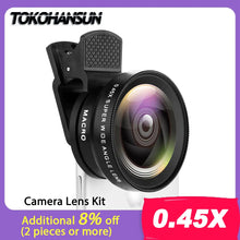 Load image into Gallery viewer, Macro lens for Nails Mobile Phone Lens 0.45X Wide Angle Lens & 12.5X Macro HD Camera Lens Universal for iPhone Android Phone