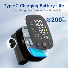 Load image into Gallery viewer, Yongrow Rechargeable Digital Wrist Blood Pressure Monitor Sphygmomanometer Tonometer Tensiometer Heart Rate Meter BP Monitor