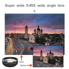 Load image into Gallery viewer, Macro lens for Nails Mobile Phone Lens 0.45X Wide Angle Lens & 12.5X Macro HD Camera Lens Universal for iPhone Android Phone