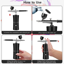 Load image into Gallery viewer, Portable Cordless Airbrush with Compressor - For Nail Art, Cake Painting, and Crafts
