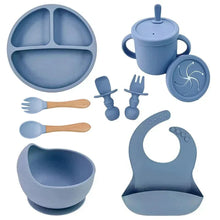 Load image into Gallery viewer, Food Grade Silicone Baby Feeding Dish Set Suction Plate Cup