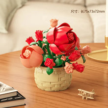 Load image into Gallery viewer, DIY MOC Potted Rose Sunflower Plants Succulents Bonsai Tree Gardens Romantic Building Blocks Model Bricks Kids Sets Kits Toys