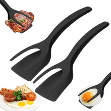Load image into Gallery viewer, 2-in-1 Grip Flip Spatula Tongs - Non-Stick Nylon Egg Flipper & Cooking Tool