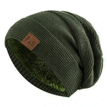 Load image into Gallery viewer, New Unisex Slouchy Winter Hats Add Fur Lined Men And Women Warm Beanie Cap Casual Label Decor Winter Knitted Hats