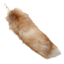 Load image into Gallery viewer, Plush-Fox Tail Keychain Furry Racoon Tail Keyring Keychain 28cm Animal Tail Key-Pendant Pompoms Keyring Holder Bag-Decor
