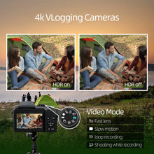 Load image into Gallery viewer, NBD 64MP Digital Camera for Photography, 4K Vlogging Camera with 3’’ Flip Screen,16X Digital Zoom,2 Batteries, 32GB TF Card