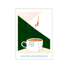 Load image into Gallery viewer, Retro Coffee Diving Poster Canvas Wall Art | Good Morning Coffee Print