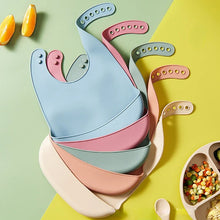 Load image into Gallery viewer, Baby Bib Adjustable Waterproof Bibs Babies Soft Edible Silicone Newborn Saliva Dripping Towel Drooling Children Scarf BPA Free