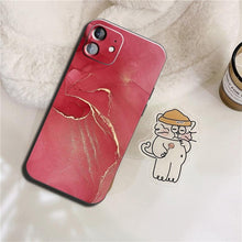 Load image into Gallery viewer, Luxury Marble Texture Phone Case For iPhone X XR XS 7 8 6S 6 5 Plus Silicone Anti Fall Back Cover Ultra Thin Soft Silicone Protective Shockproof and Scratch Resistant with Cute Design Pattern Case