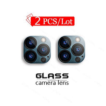Load image into Gallery viewer, 2pcs Tempered Glass for IPhone 14 Pro Max Plus Screen Protectors for IPhone14 13 Pro 13 Mini X XR Xs Max Se 2022 Camera Lens Lens Protectors Luminous Ring Glass for iPhone