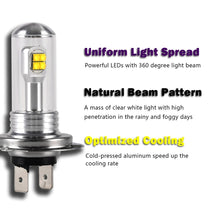 Load image into Gallery viewer, 2Pcs H7 Led Bulb Fog Lights 3000LM 6000K White 12V White DRL Daytime Running Car Lamp Auto Light Car Accessories Fog Lamp