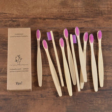 Load image into Gallery viewer, 10Pcs Colorful Toothbrush Natural Bamboo Tooth Brush Sets Soft Bristle Charcoal Teeth Eco Bamboo Toothbrushes Dental Oral Care