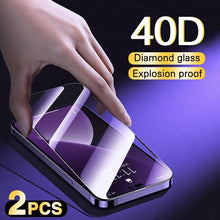 Load image into Gallery viewer, 40D High Quality Full Cover Screen Protector For iPhone 14 13 12 11 PRO MAX Tempered Glass For Iphone XS XR X14 13 12 Mini Plus Tempered Glass Screen Protector Compatible For iPhone