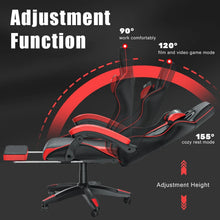 Load image into Gallery viewer, Gaming Chair with Footrest Gamer Chairs Ergonomic with Lumbar Cushion Headrest Gaming Chair Height Adjustable Computer Chair