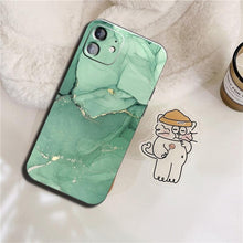 Load image into Gallery viewer, Luxury Marble Texture Phone Case For iPhone X XR XS 7 8 6S 6 5 Plus Silicone Anti Fall Back Cover Ultra Thin Soft Silicone Protective Shockproof and Scratch Resistant with Cute Design Pattern Case