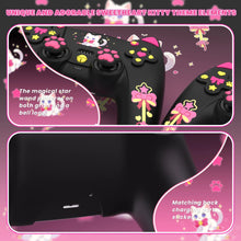 Load image into Gallery viewer, PlayVital Silicone Cover w/Joystick Caps and Sticker for ps5 Controller, for ps5 Charging Dock - Sweetheart Kitty Black