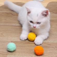 Load image into Gallery viewer, 12Pcs/lot Funny Cat Toys Stretch Plush Ball Toys for Cats Colorful Interactive Cat Pom Pom Kitten Toy Pet Supplies Plush Balls for Training and Kitten Play