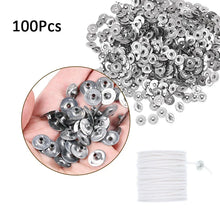 Load image into Gallery viewer, 120Pcs Waxed Cotton Candle Wicks with Stand Original Smokeless Candle Wick for DIY Candle Silicone Mold Candle Making Supplies