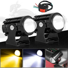 Load image into Gallery viewer, With Switch 2pc Super Bright Motorcycle LED Explorer Headlight Projector Fisheye Len LED Moto Fog Auxiliary Motorcycle Headlight